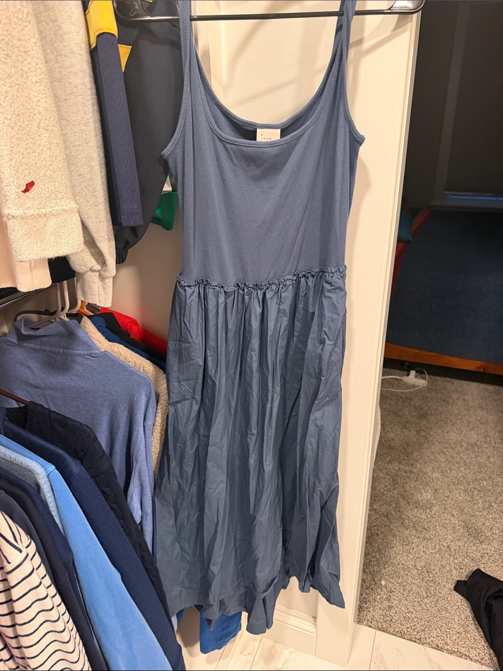 a new day Blue Maxi Dress - Sleeveless Tiered Skirt